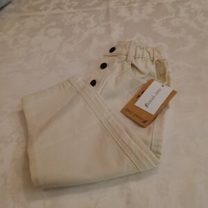 New!! 2t Easy Peasy Cream Button-Front Pants